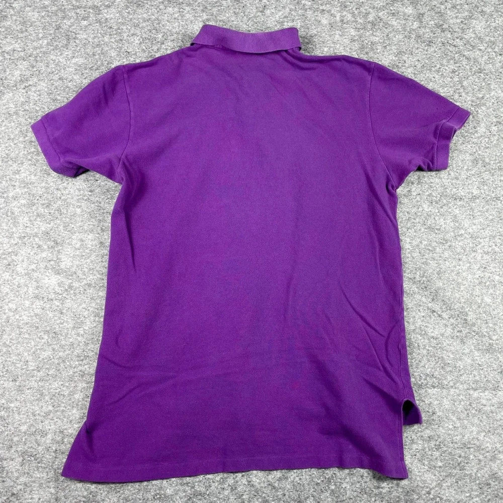 VTG IZOD Lacoste Polo Shirt Mens L Purple Patron Pique Short Sleeve Made In USA
